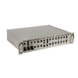19 Inch Rack Mountable Managed Media Converter Chassis Dual / Single With BIDI