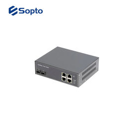 PoE Power Fiber Media Converter 1 Fiber Port 4 UTP Ports With Commercial Temperature